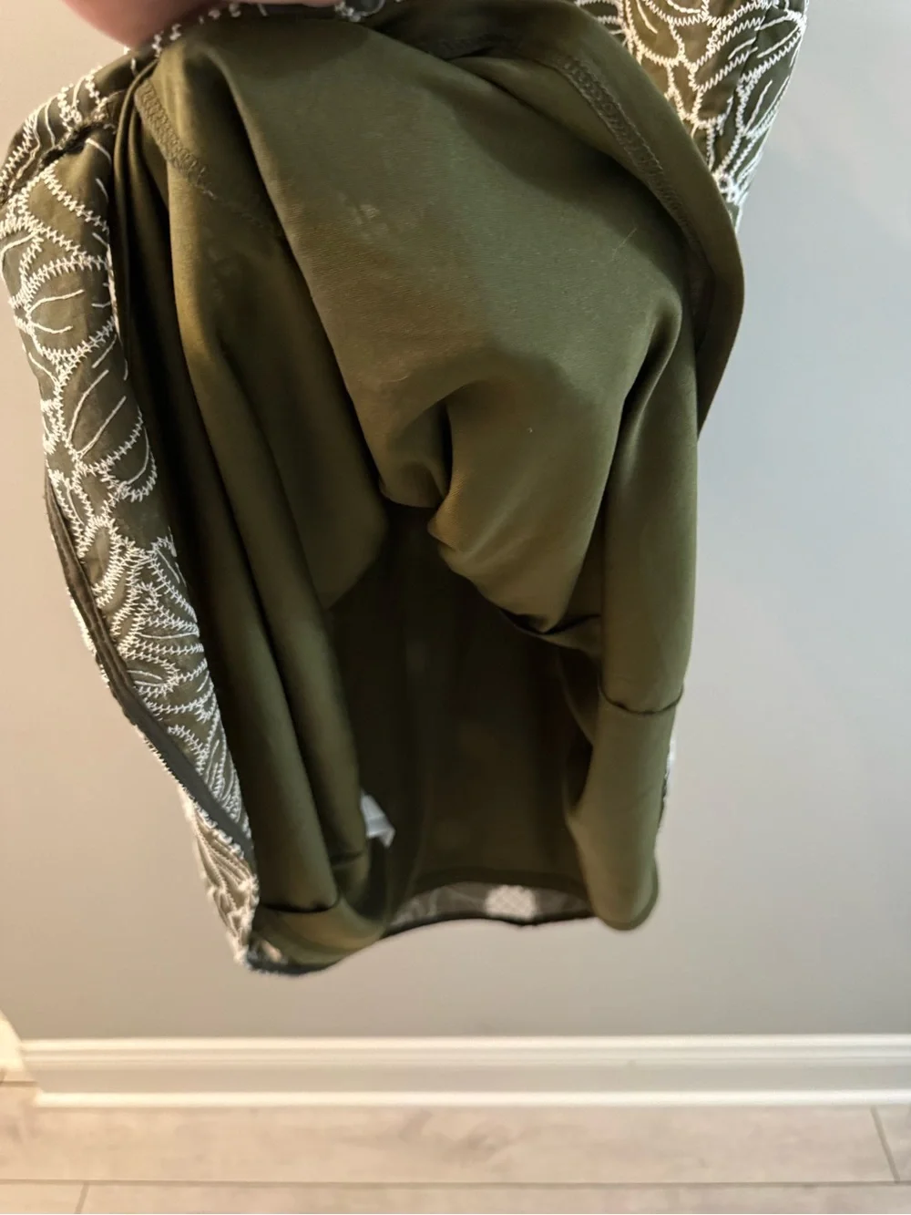 EXPRESS Floral Lace Overlay Slip Dress - Olive & White, S, NWTs